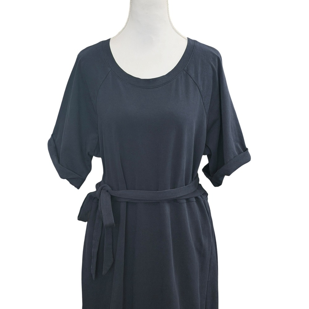 Tuckernuck Sawyer Wrap Maxi Dress L Navy Cotton Casual Minimalist Quiet Luxury - Picture 3 of 11